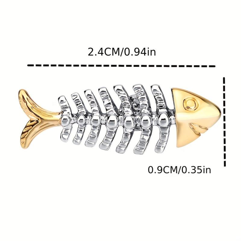 Men's Fish Bone Mini Suit Brooch Pin All Match