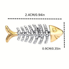 Men's Fish Bone Mini Suit Brooch Pin All Match
