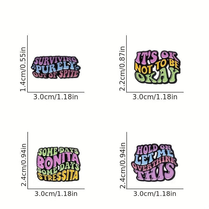 Funny English Alphabet Brooch - Men's Gift
