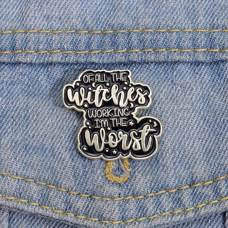 Worst Witch Enamel Pins Gothic Punk Brooches Lapel Badges Jewelry Gift