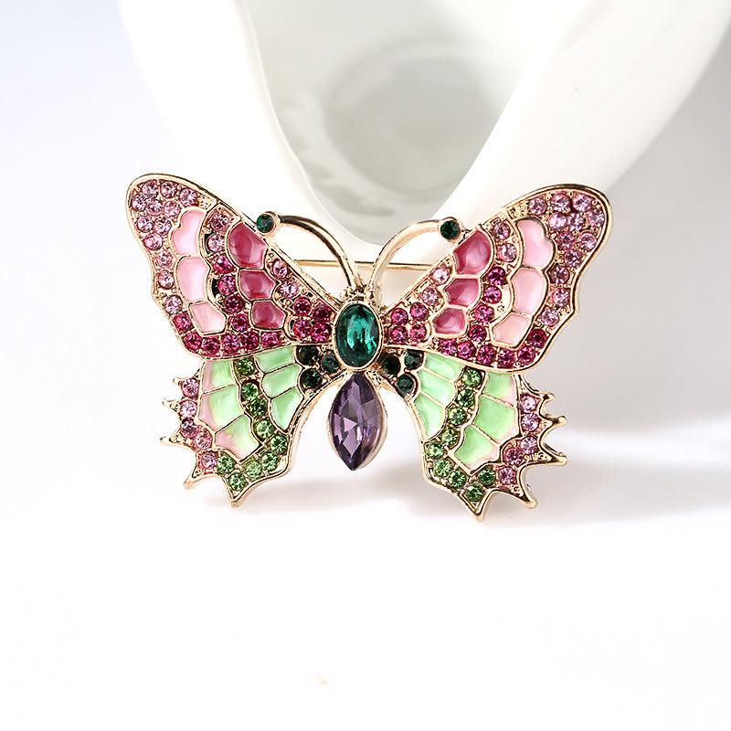 Vintage Antique Enamel Insect Butterfly Cicada Pin Brooch