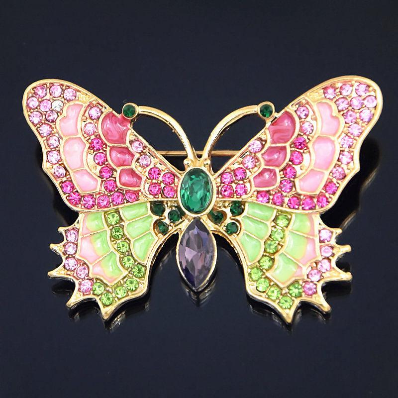 Vintage Antique Enamel Insect Butterfly Cicada Pin Brooch
