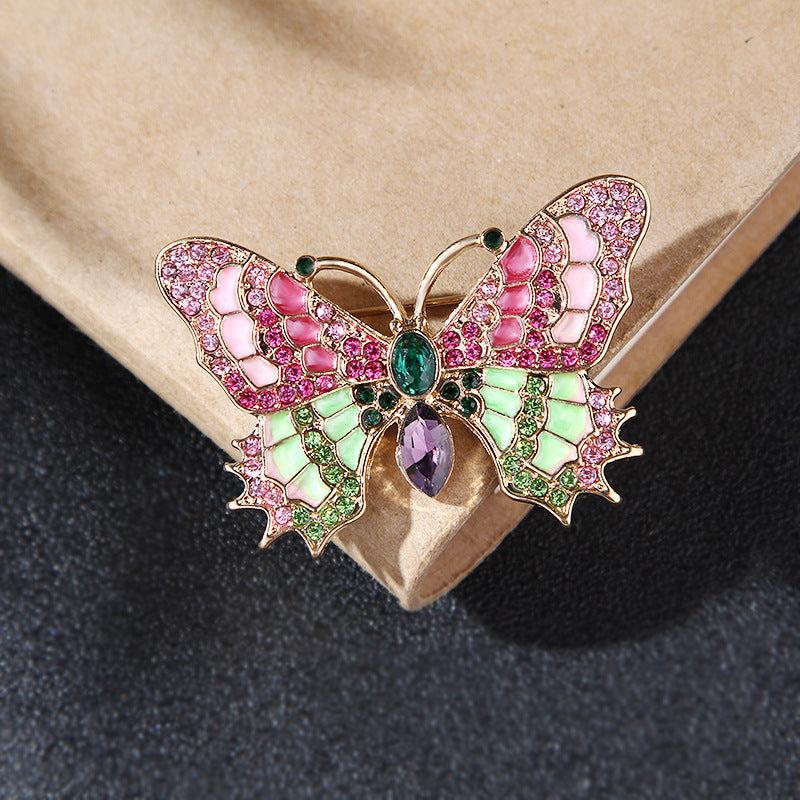 Vintage Antique Enamel Insect Butterfly Cicada Pin Brooch
