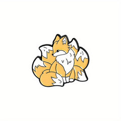 Funny 9 Tailed Fox Metal Brooch Lapel Pin for Men