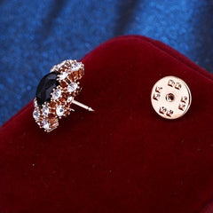 Mini Snowflake Brooch Men's Suit Collar Pin Red Rhinestone Flower