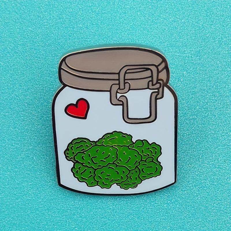 Plant Pot Flower Brooch Enamel Metal Badge Lapel Pin Jacket Jewelry Friends
