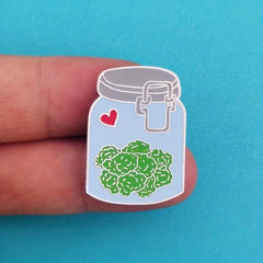 Plant Pot Flower Brooch Enamel Metal Badge Lapel Pin Jacket Jewelry Friends