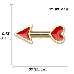 4pcs Heart Arrow Brooches Mini Collar Pin For Men