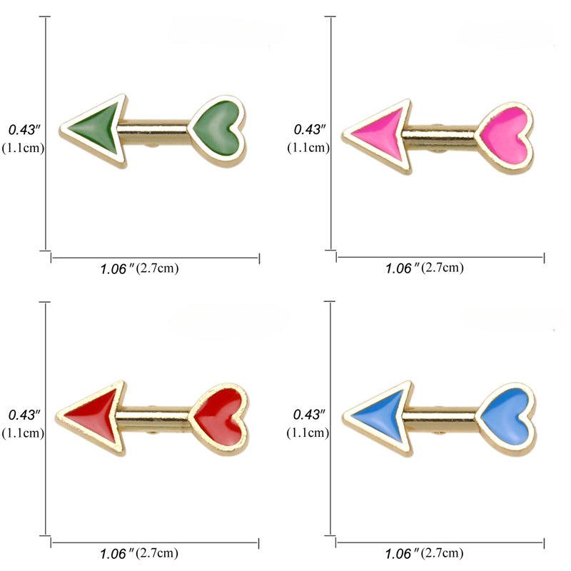 4pcs Heart Arrow Brooches Mini Collar Pin For Men