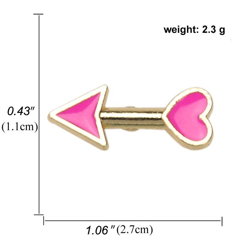 4pcs Heart Arrow Brooches Mini Collar Pin For Men