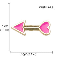 4pcs Heart Arrow Brooches Mini Collar Pin For Men