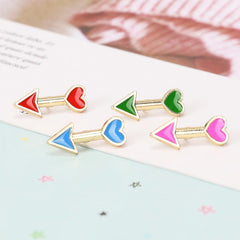 4pcs Heart Arrow Brooches Mini Collar Pin For Men