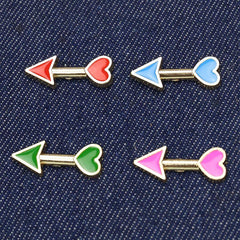 4pcs Heart Arrow Brooches Mini Collar Pin For Men