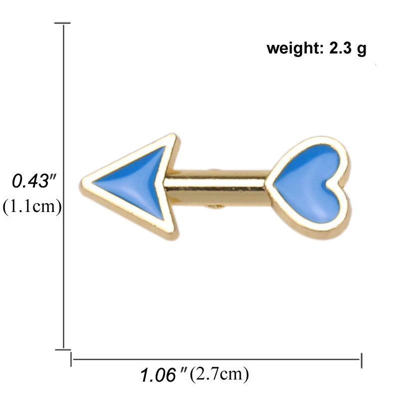 4pcs Heart Arrow Brooches Mini Collar Pin For Men