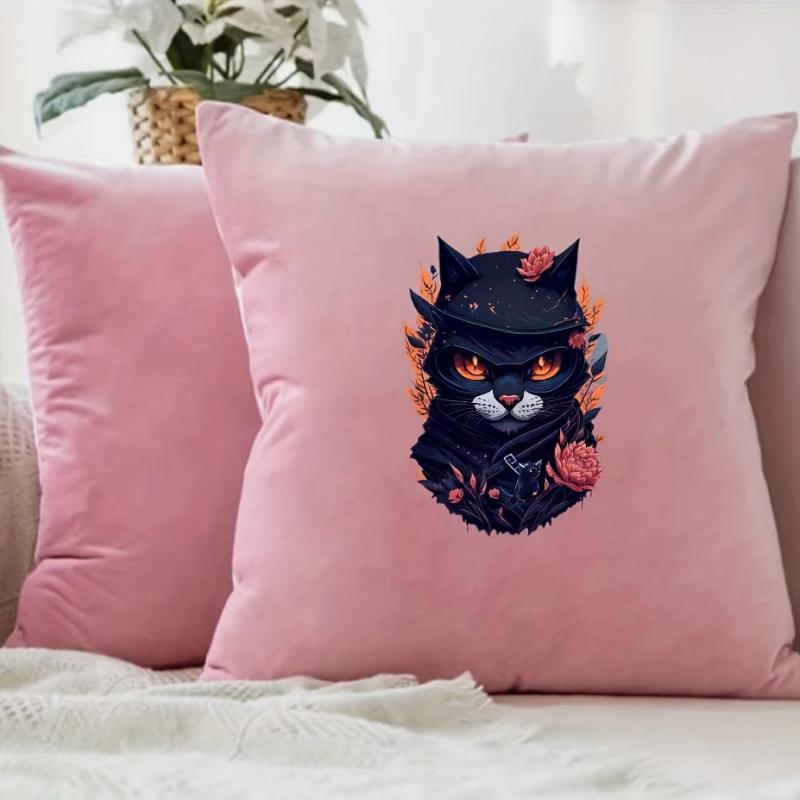 2PCS Cat Heat Transfer Film Patches For Men T-shirt Pillow Shoe