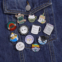 10pcs Creative Cartoon Animal Brooches for Men Clothes Bag Accessories Gift