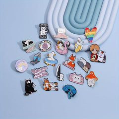 10pcs Creative Cartoon Animal Brooches for Men Clothes Bag Accessories Gift