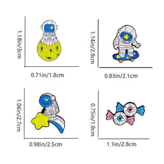 Creative Space Skateboard Alien Eye Brooch