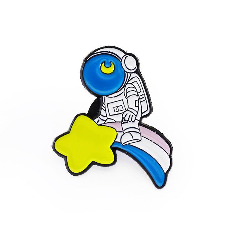 Creative Space Skateboard Alien Eye Brooch