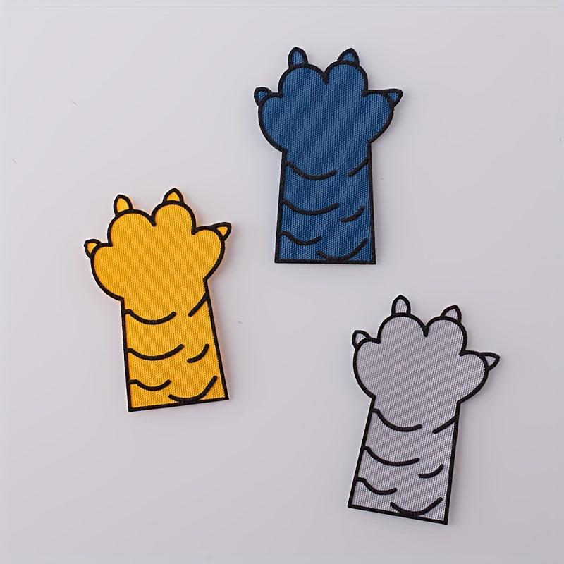3pcs Dog Paw Cloth Stickers Iron On Sew On Embroidered Applique Patch DIY