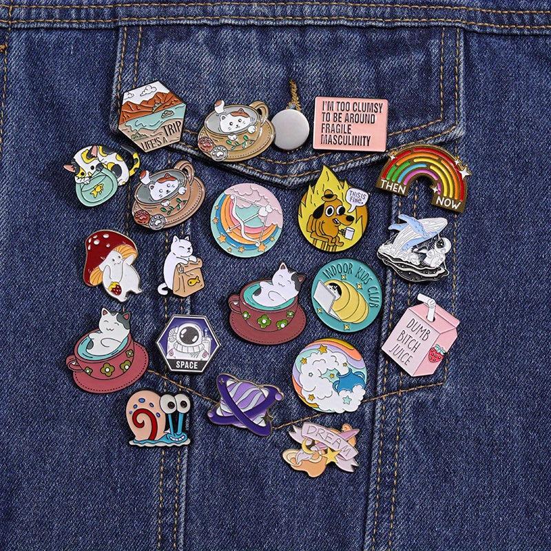 5pcs Cute Animal Brooch Pins for Men, Gifts for Friends, Birthday
