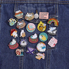 5pcs Cute Animal Brooch Pins for Men, Gifts for Friends, Birthday