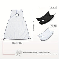 Men's Beard Scraping Shaving Bib with Extra Wide Tie