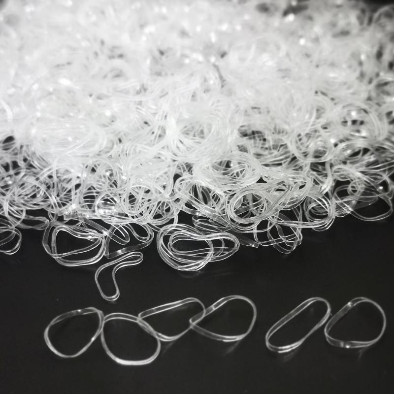 1000PCS Colorful Transparent Rubber Bundle Hair Tie Hair Ring