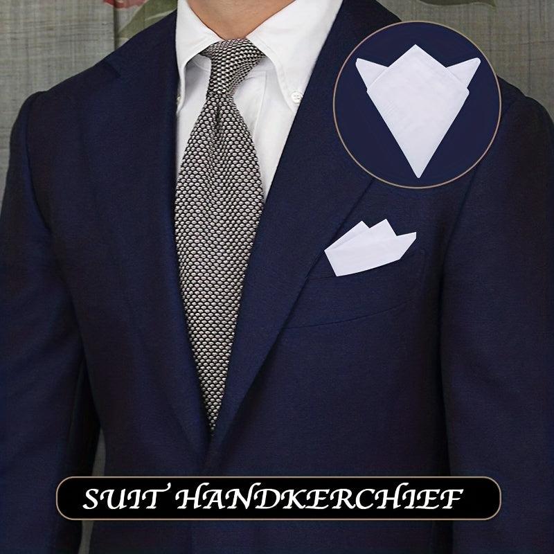 3pcs Men's 100 Handkerchief Solid Striped Handkerchief Absorbent