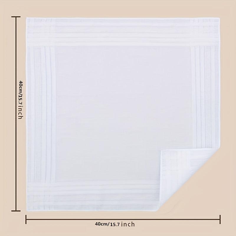 3pcs Men's 100 Handkerchief Solid Striped Handkerchief Absorbent