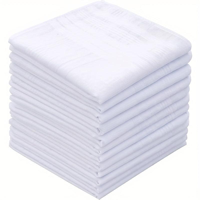 3pcs Men's 100 Handkerchief Solid Striped Handkerchief Absorbent