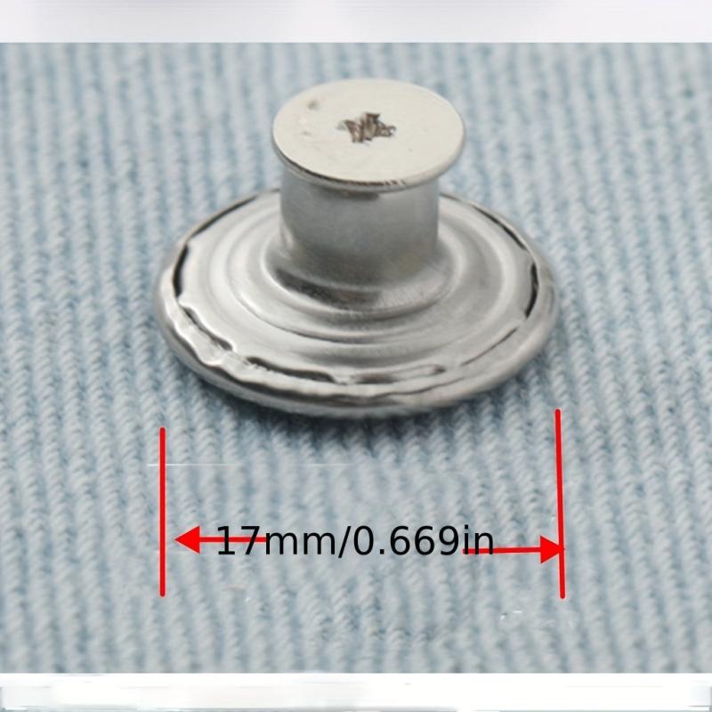 10pc Seam Button Pins For Jeans in Silver/Copper Set w/ Screwdriver