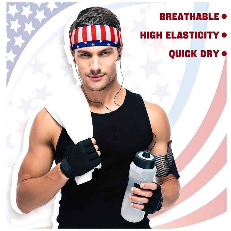 American Flag Headband Sports Headband Flag Pattern Hair Accessories