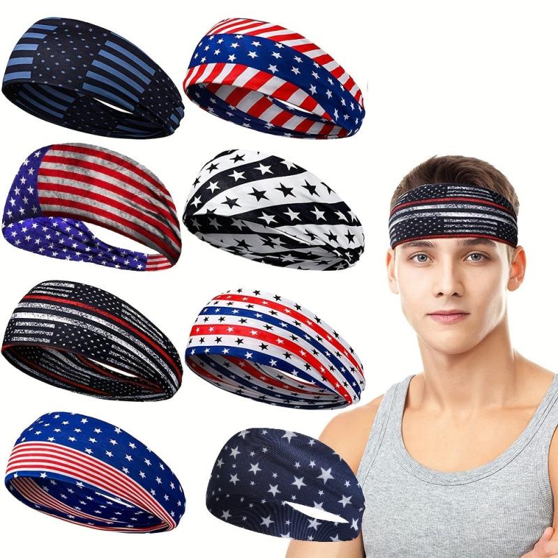 American Flag Headband Sports Headband Flag Pattern Hair Accessories