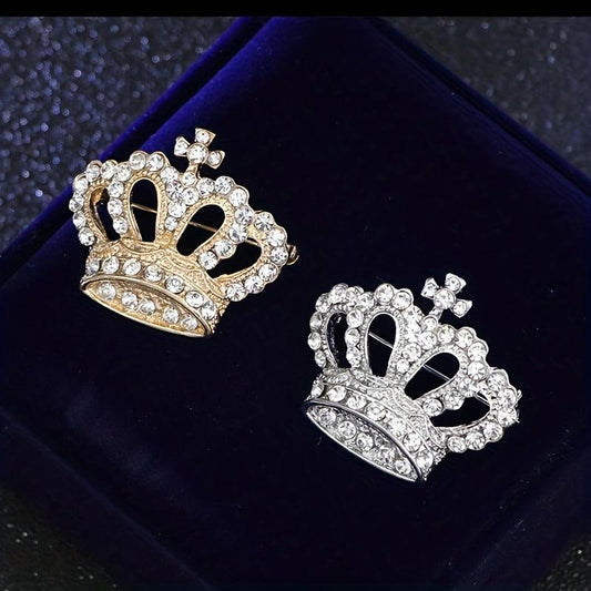 Rhinestone Crown Brooch Pin Men's Jewelry Garment Accessories
