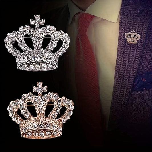 Rhinestone Crown Brooch Pin Men's Jewelry Garment Accessories
