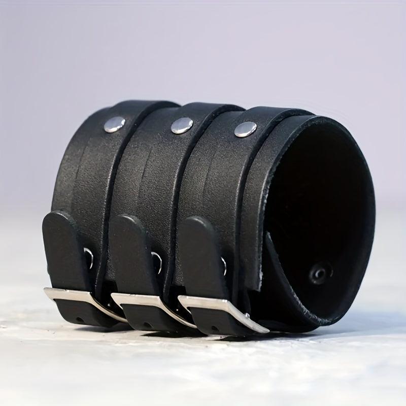 Men's Punk Leather Wristband Multilayer Bracelet