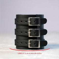 Men's Punk Leather Wristband Multilayer Bracelet