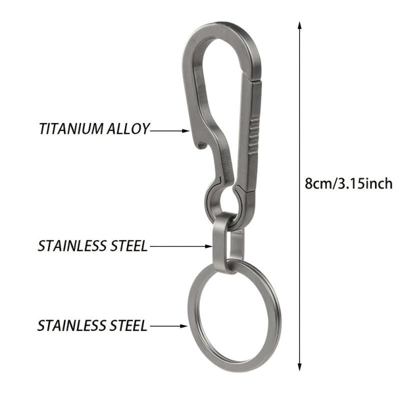 Titanium Bottle Opener Key Chain Carabiner - Unisex
