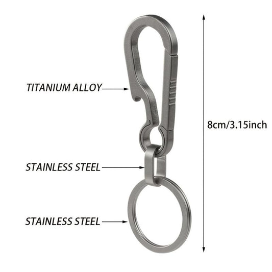 Titanium Bottle Opener Key Chain Carabiner - Unisex