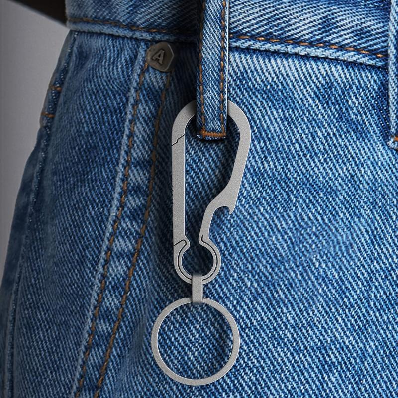 Titanium Bottle Opener Key Chain Carabiner - Unisex