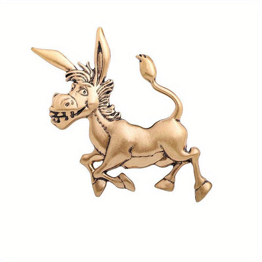 Vintage Animal Donkey Brooch Men's Creative Corsage Clothing Accessories