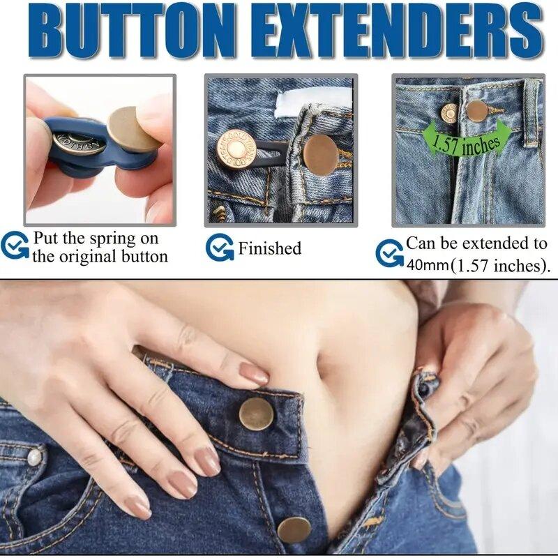 5pcs Metal Button Extension for Enlarged Waist Jeans Sewing
