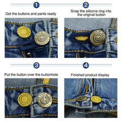 5pcs Metal Button Extension for Enlarged Waist Jeans Sewing