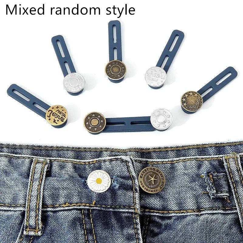 5pcs Metal Button Extension for Enlarged Waist Jeans Sewing