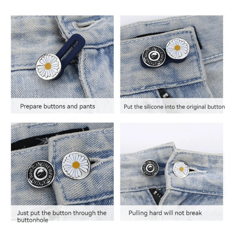 4pcs Elastic Waist Extenders for Pants Jeans Trousers