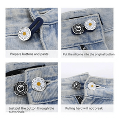 4pcs Elastic Waist Extenders for Pants Jeans Trousers