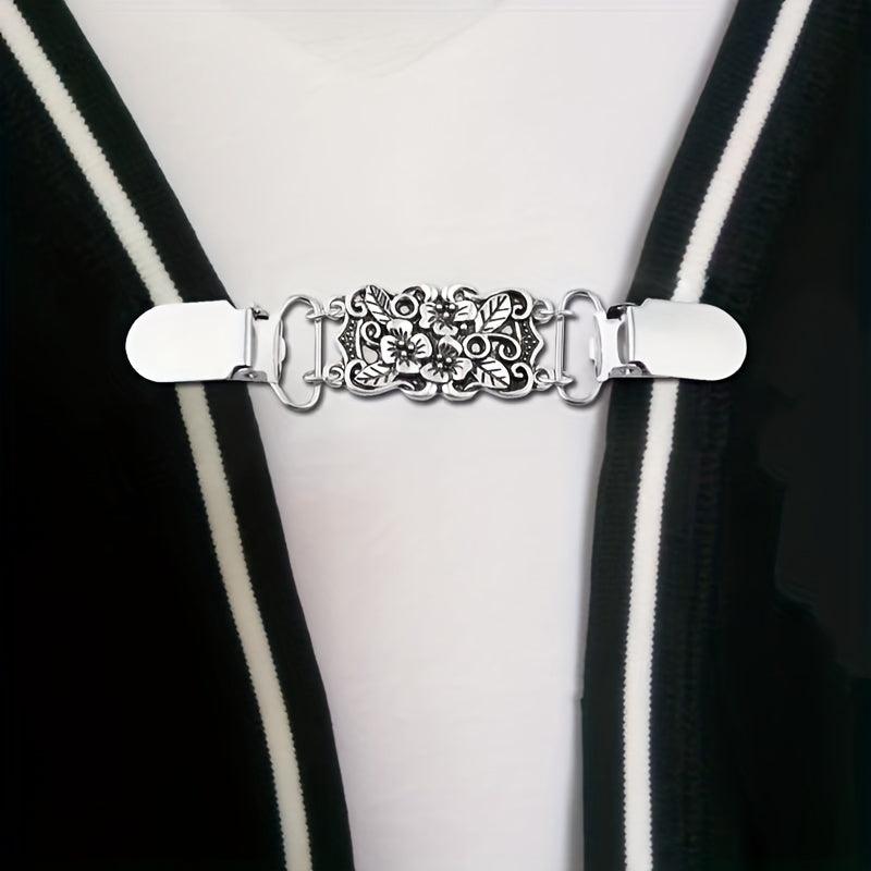 Vintage Sweater Shawl Clips Retro Cardigan Collar Clips Anti slip Clothing Clips