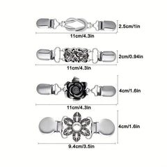 Vintage Sweater Shawl Clips Retro Cardigan Collar Clips Anti slip Clothing Clips