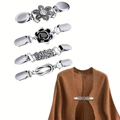 Vintage Sweater Shawl Clips Retro Cardigan Collar Clips Anti slip Clothing Clips